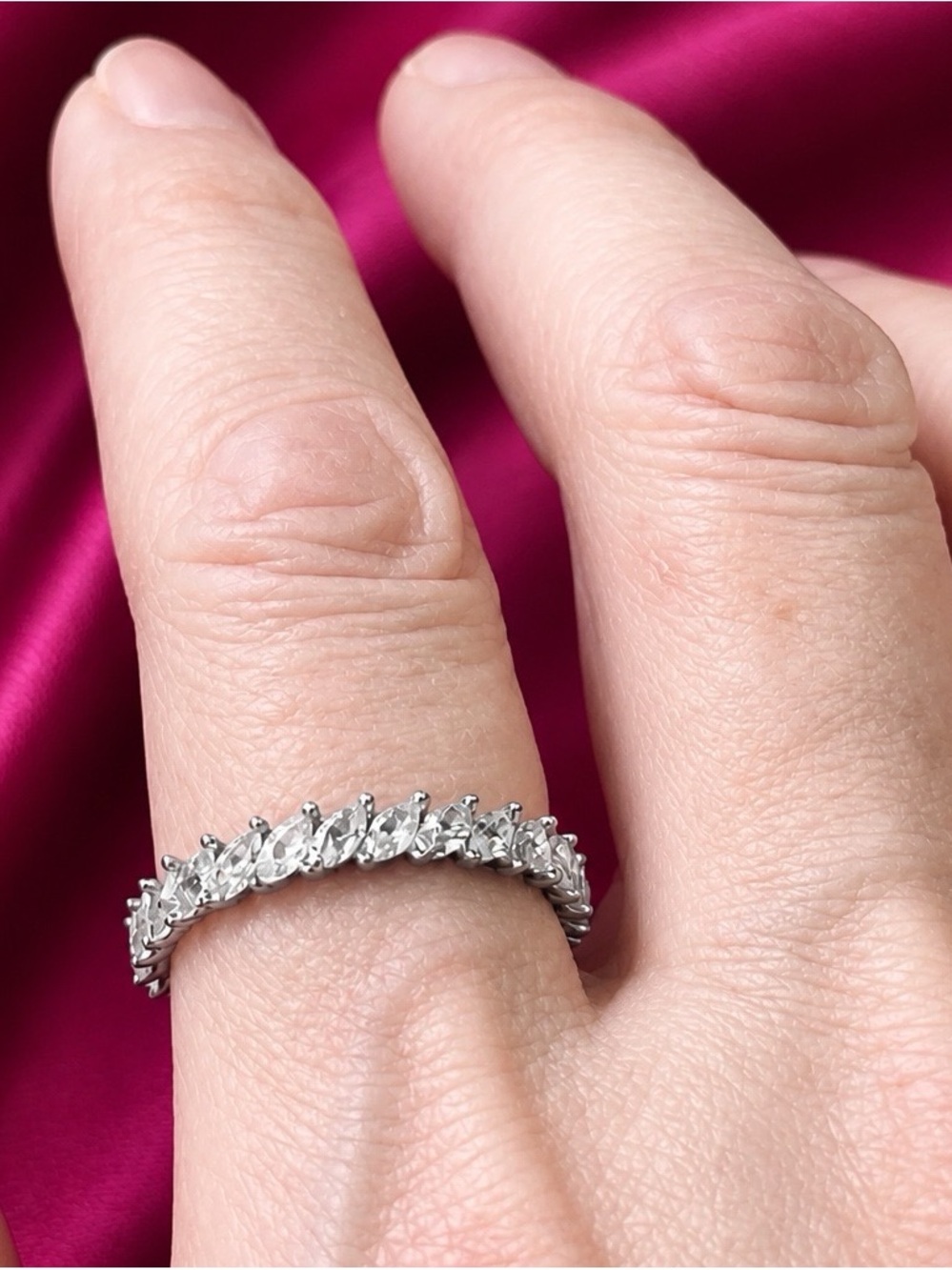 Genuine Sapphire Eternity Ring. S925. BRAND NEW! Sri Lankan white sapphires!